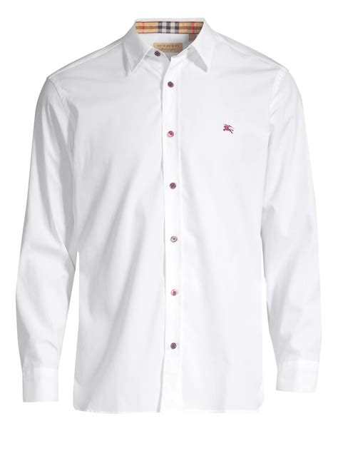 burberry white button up|Burberry button up men's.